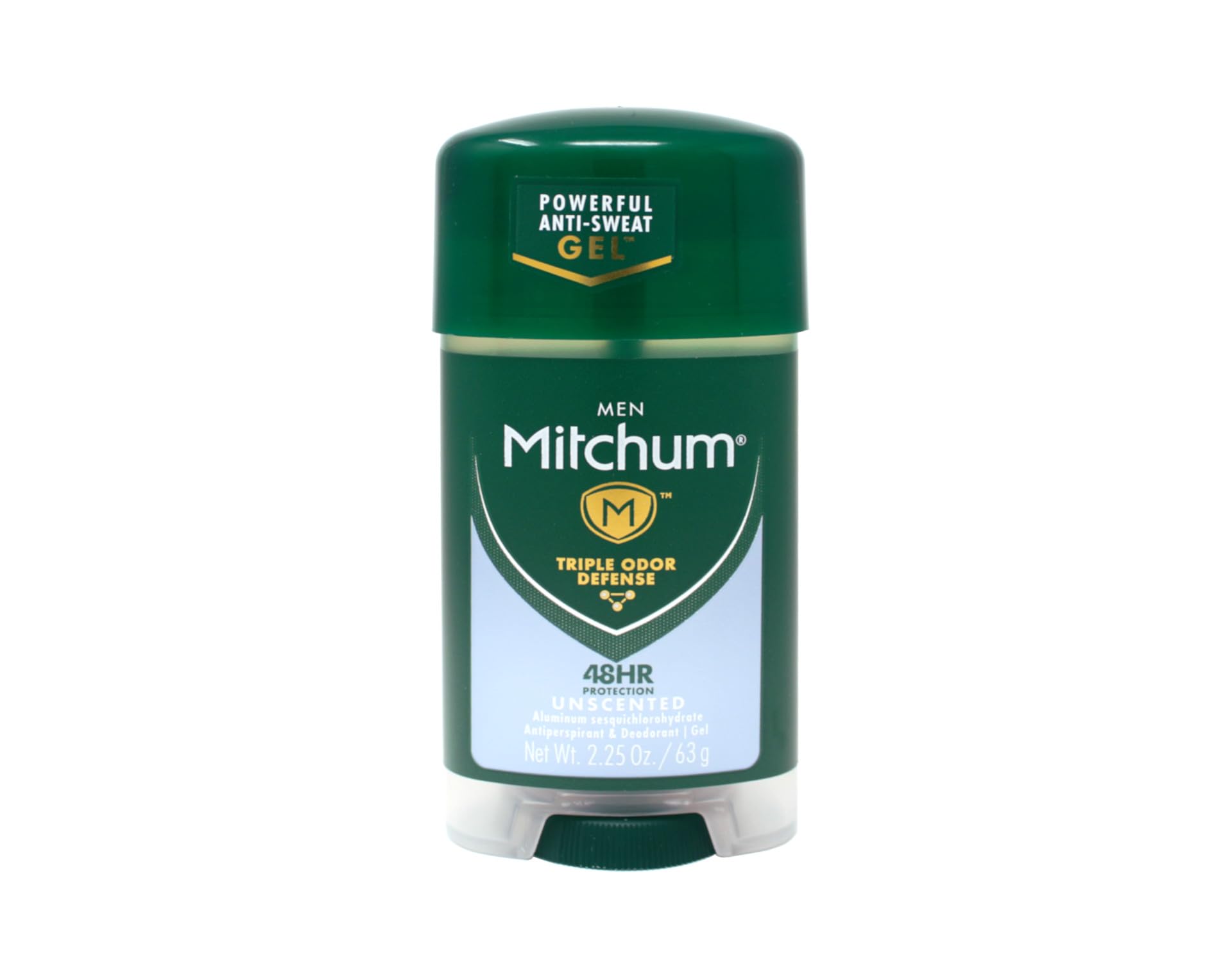 Mitchum Clear Gel Unscented 3-pack packaging for daily use
