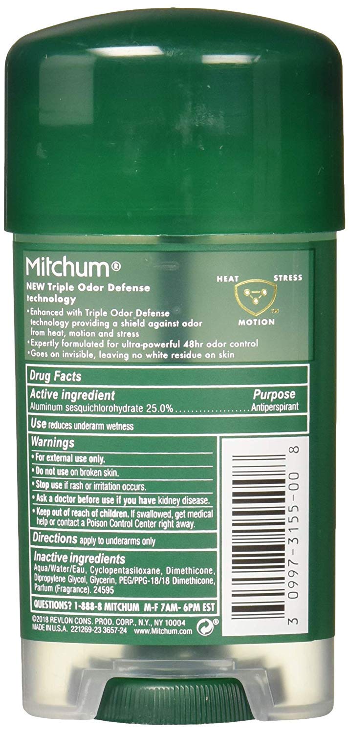 Mitchum Power Gel Unscented travel bag image suggests on-the-go protection.