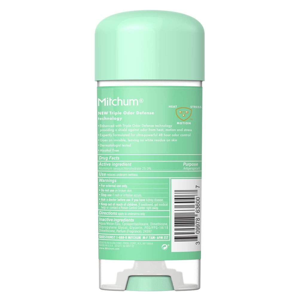 Mitchum Women anti-perspirant deodorant logo close-up signals dependable odor protection.
