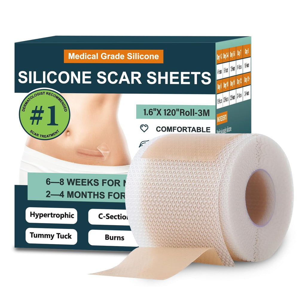 Mitreal silicone scar sheets close-up showing ultra-thin design for discreet wear.