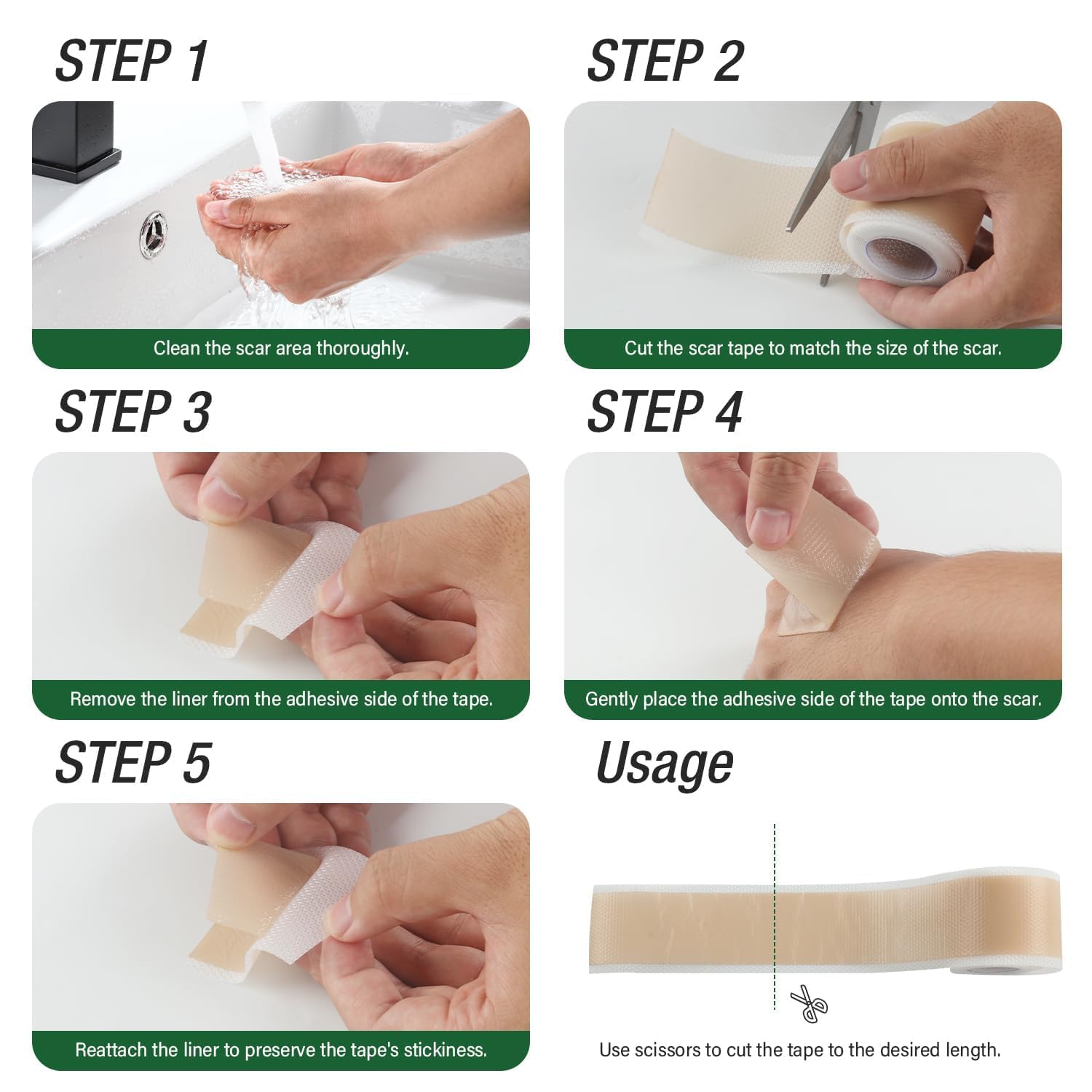 Mitreal scar care setup in clinical-style routine, easy to apply.