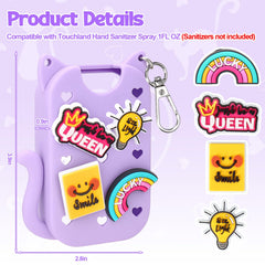 Mity rain silicone holder with lucky charm keeps sanitizer stylish and customizable