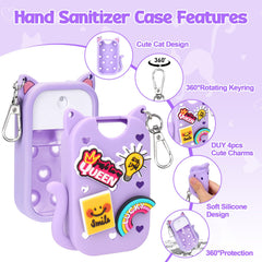 Mity rain charm-smile adds personality while enabling quick sanitizer access