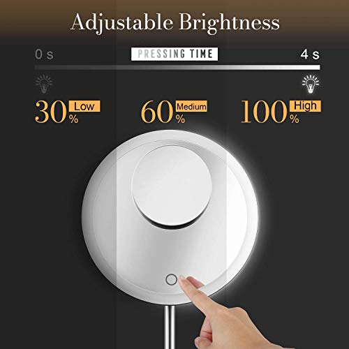 Miusco makeup mirror 9-inch 5x and 10x magnification for close-up detail