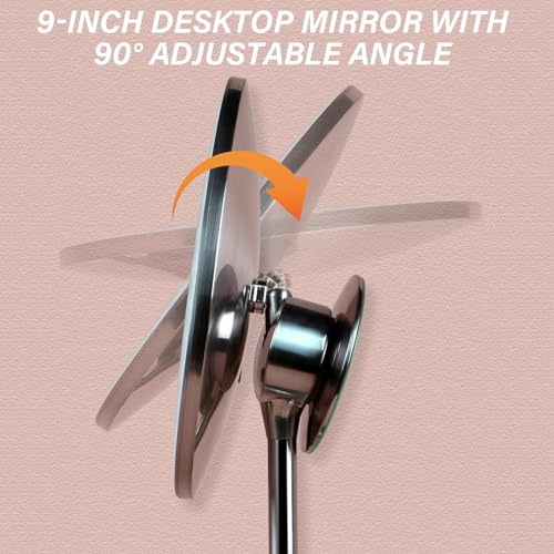 Miusco makeup mirror 9-inch adjustable 90-degree angle for comfortable viewing