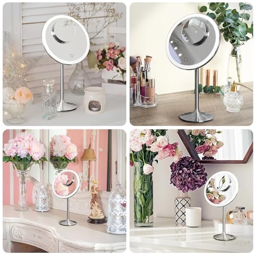 Miusco makeup mirror metal frame close-up shows premium build