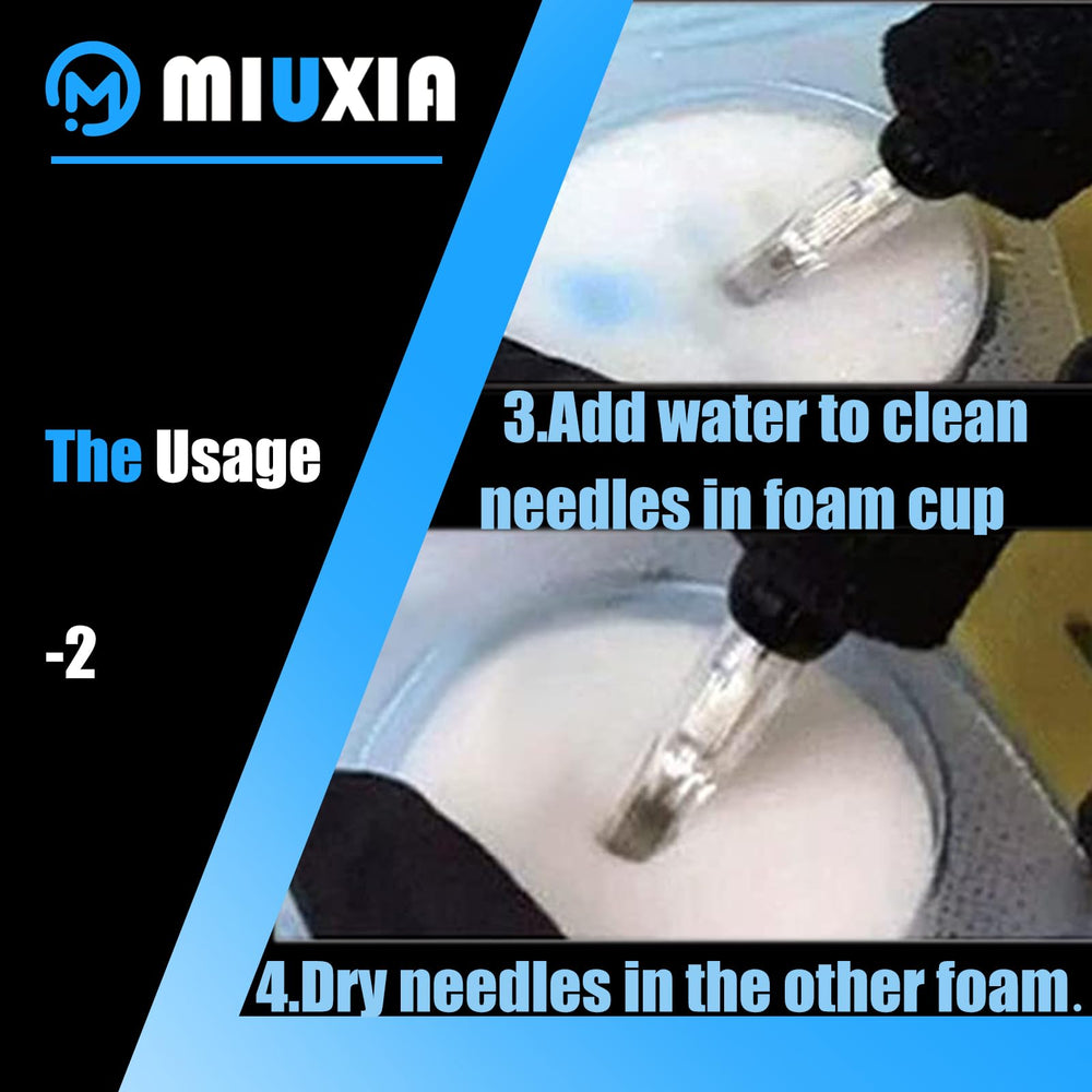 Miuxia Dip Foam supports ink dilution and blending during tattoo work.