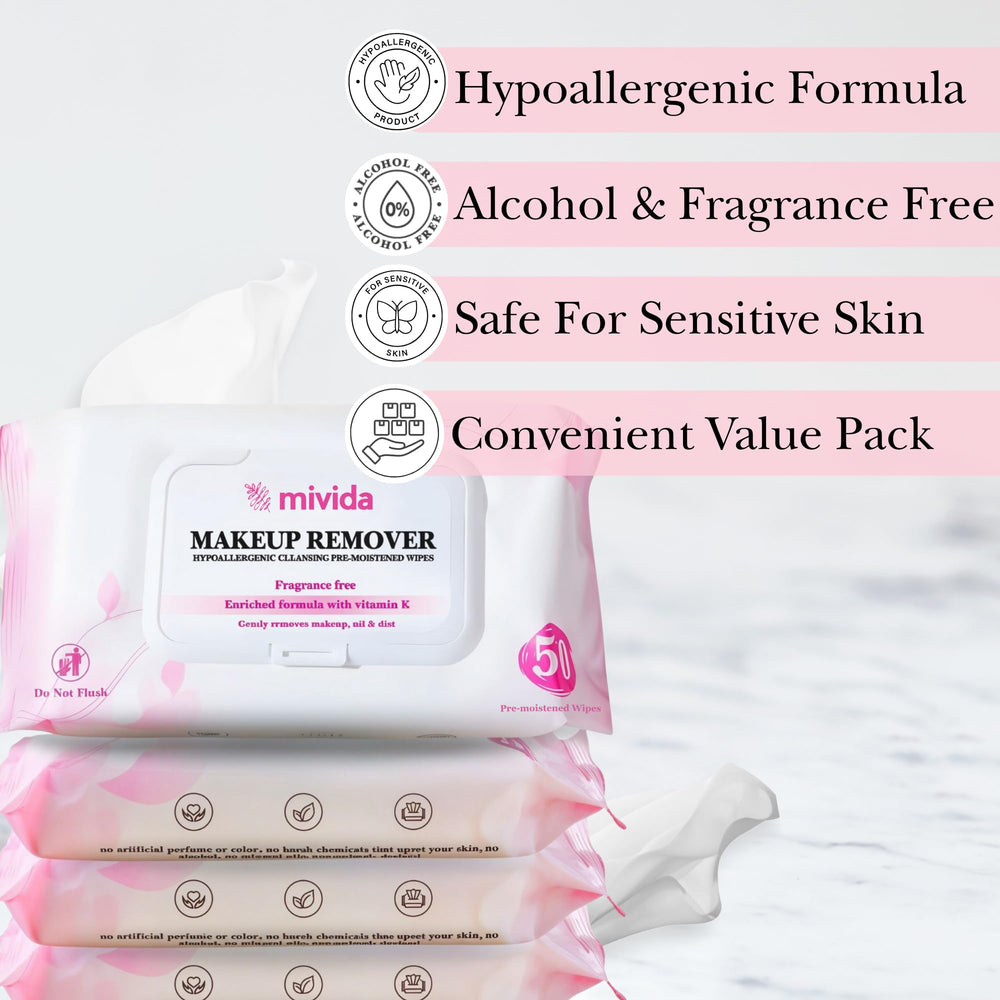 mivida fragrance-free formula label highlighting alcohol-free and paraben-free properties