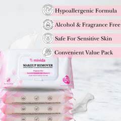 mivida fragrance-free formula label highlighting alcohol-free and paraben-free properties