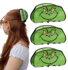 Mixcbe Christmas hair claw clip in green for festive updos and secure holds