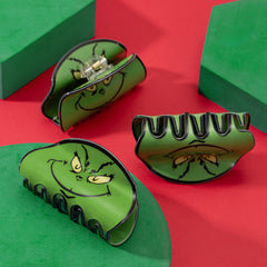 Mixcbe Christmas hair claw clip close-up showing durable acrylic for all-day wear