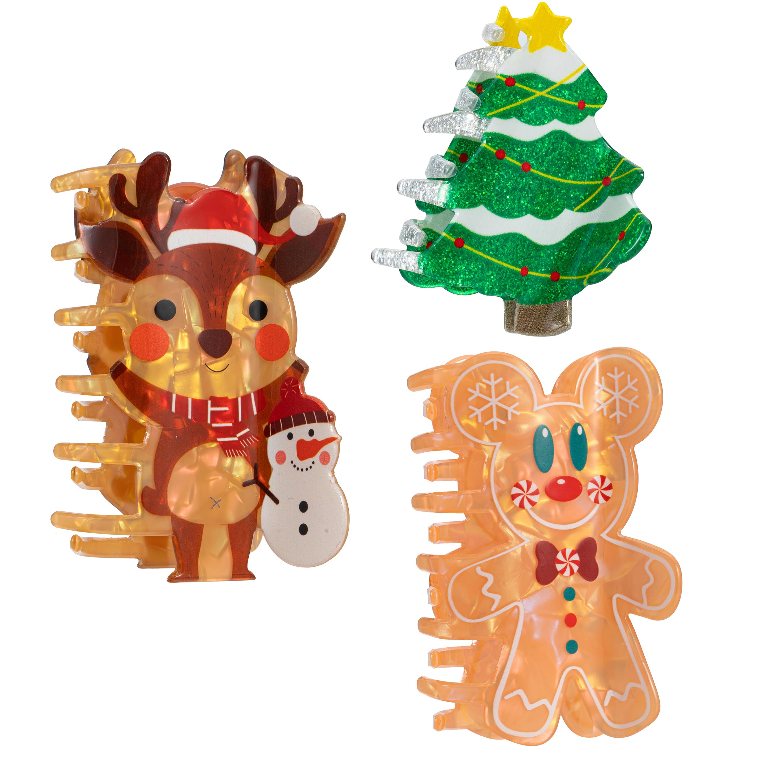 Mixcbe glitter Christmas tree gingerbread hair clip 3inch adds festive sparkle and secures hair