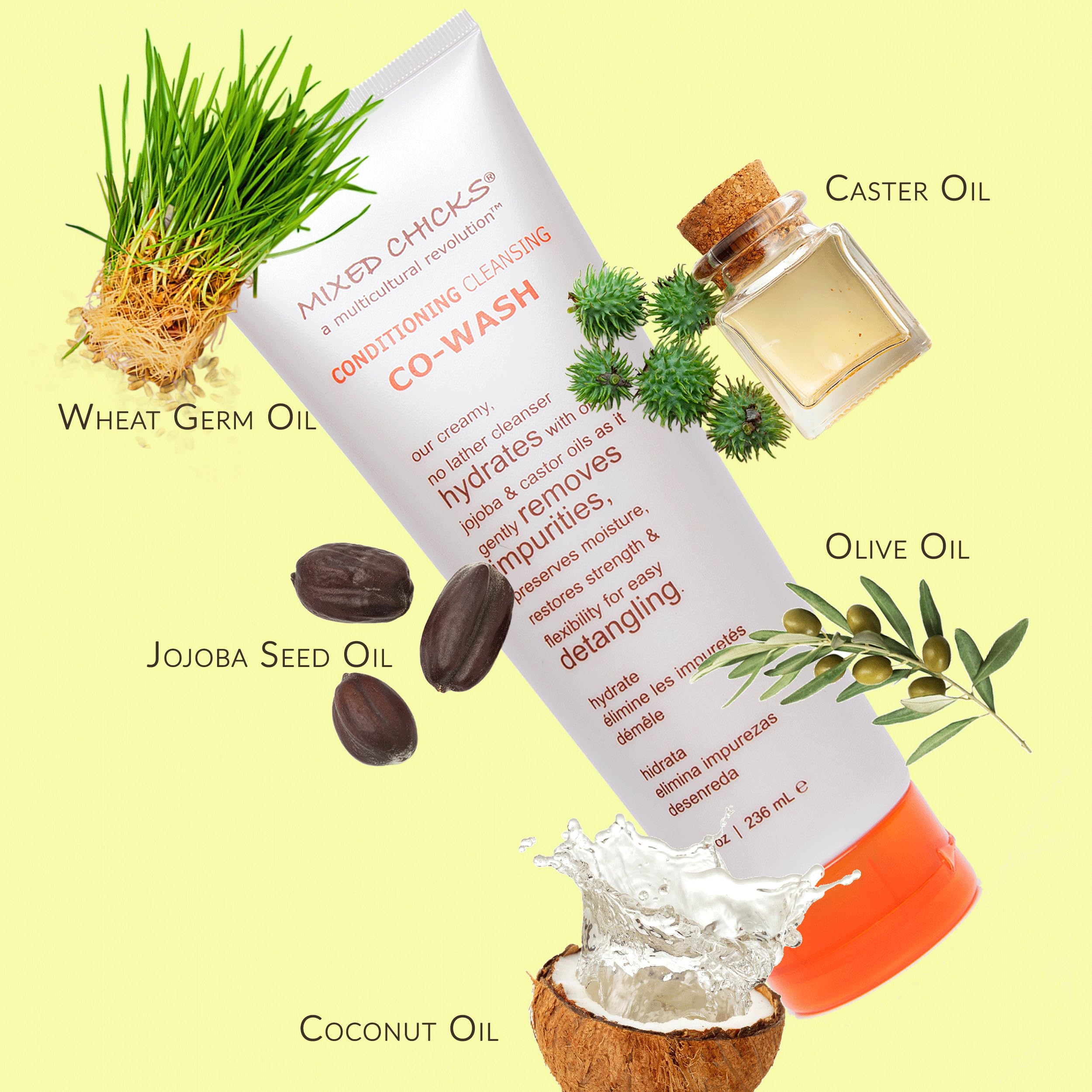 Damp hair detangling with Mixed Chicks Co-Wash for smoother hair