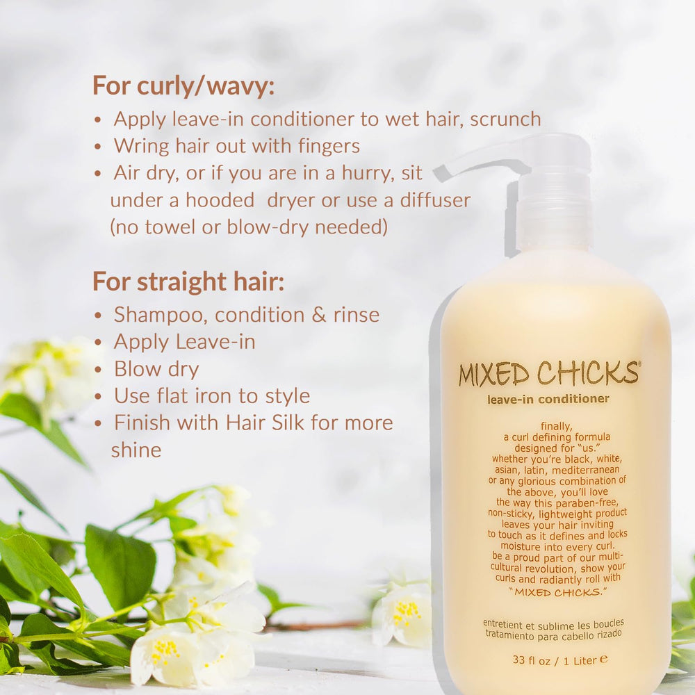 Mixed Chicks curl definition with a lasting shine for wash-and-go looks.