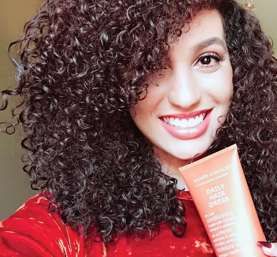 All hair types: Mixed Chicks Daily Hair Dress suitable for various textures, improving look and feel