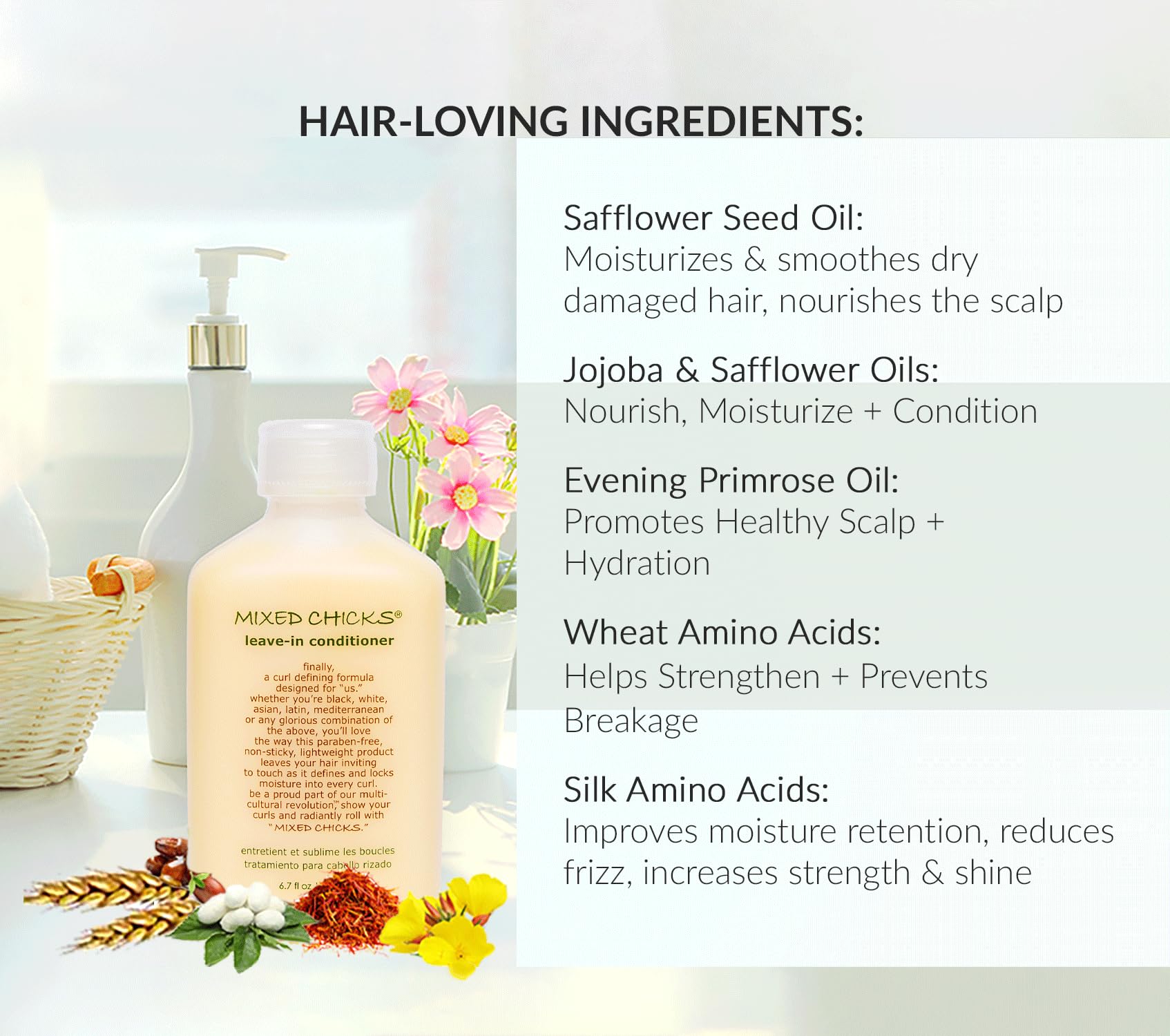 Mixed Chicks frizz control with shiny, smooth hair texture