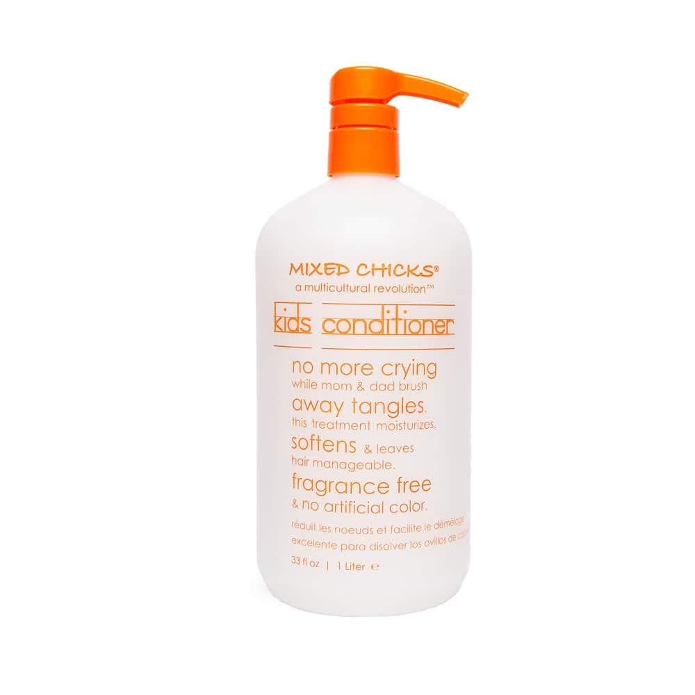 Mixed Chicks Gentle Kids Conditioner bottle promises soft, manageable hair.