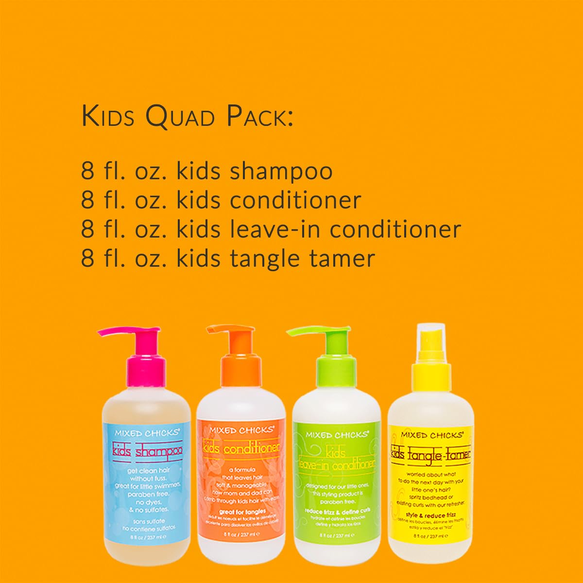 Mixed Chicks Kids Conditioner bottle provides soft, brushable hair with natural oil conditioning.