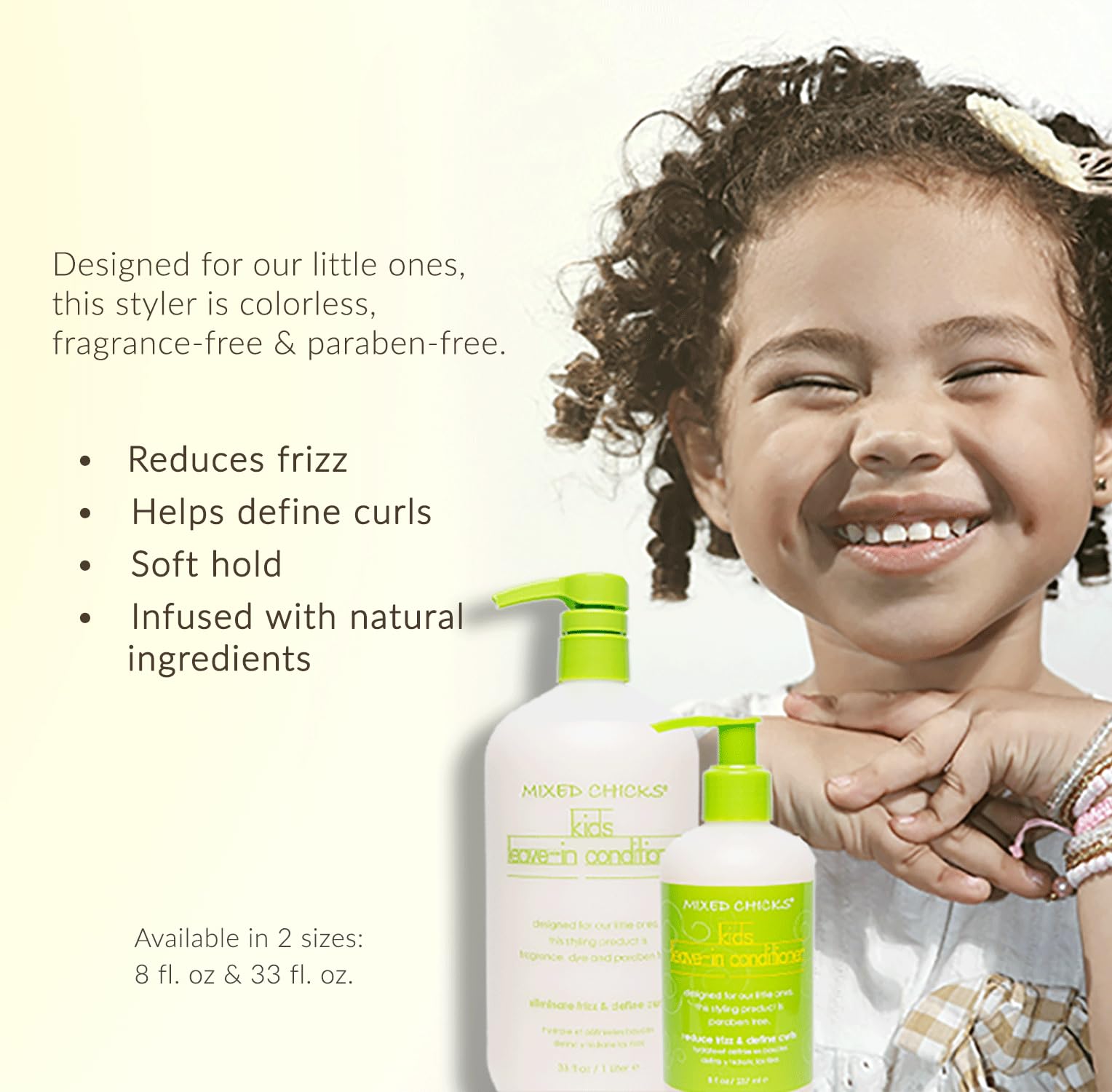 Mixed Chicks Kids Leave-In Conditioner locks moisture into every curl