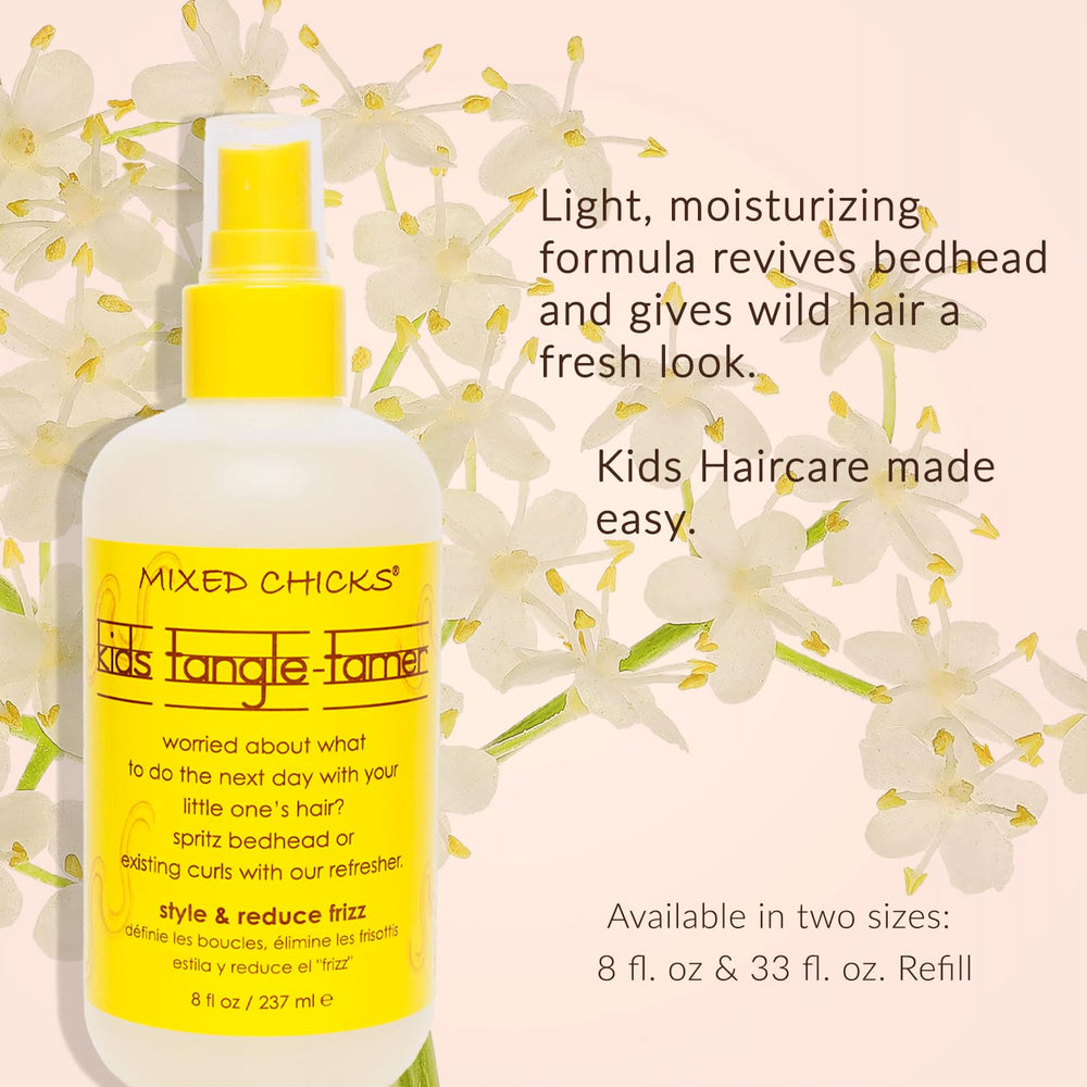 Damp curls with Mixed Chicks Tangle Tamer for frizz control