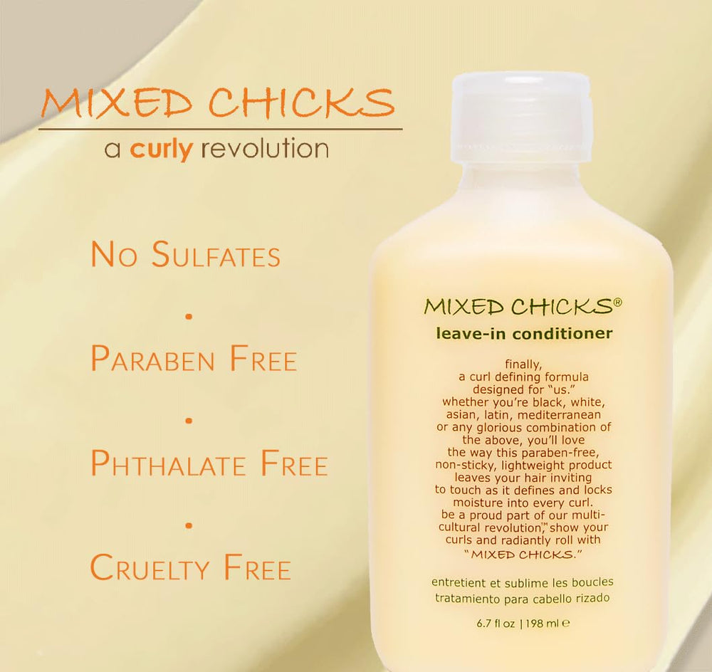 Mixed Chicks nourishing ingredients like jojoba oil shown on bottle