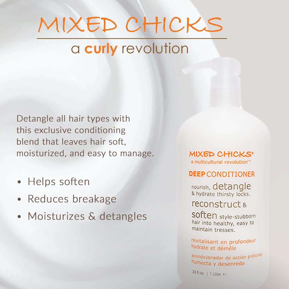 Mixed Chicks softened hair closeup reveals silky texture and easier manageability.