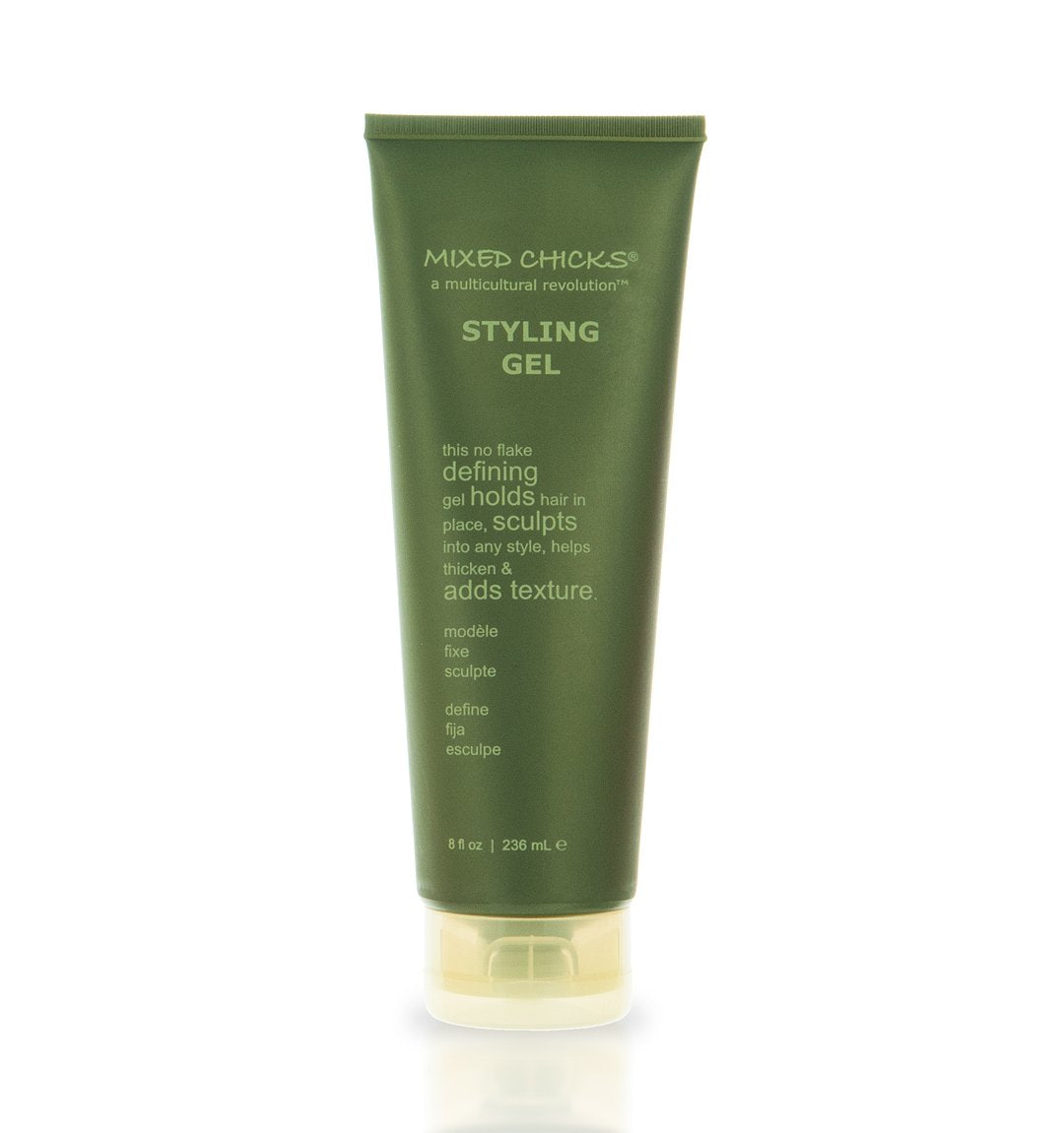 Mixed Chicks Styling Gel bottle front for firm hold and defined curls
