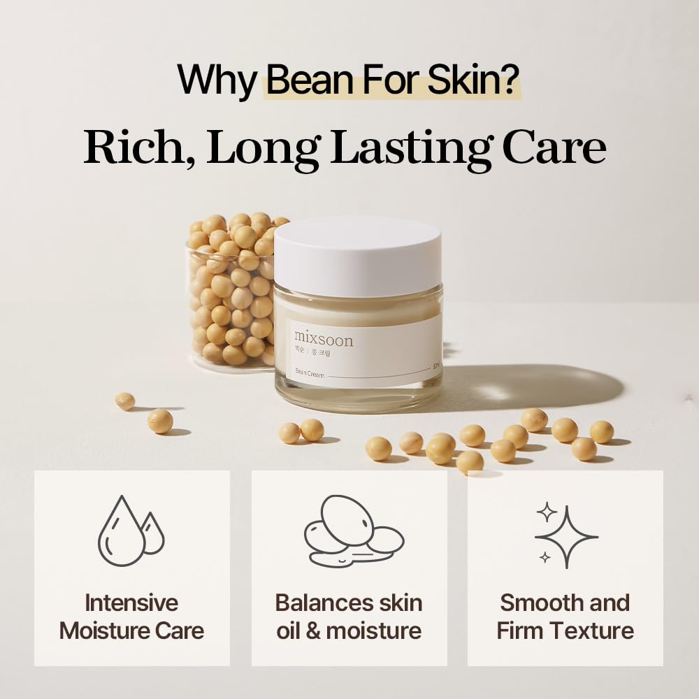 Mixsoon Bean Cream pump bottle designed for easy daily application.