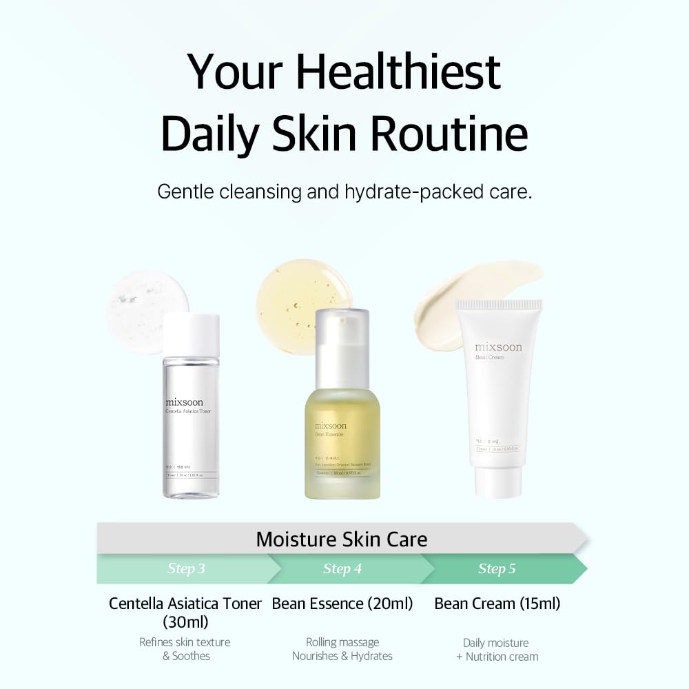Mixsoon Bean Cream provides lightweight moisture for a soft, comfortable skin finish.