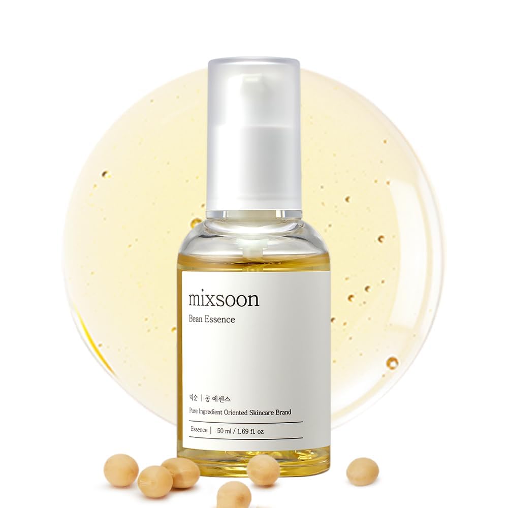mixsoon Bean Essence bottle close-up for a premium glass-packaging experience and smooth skin.