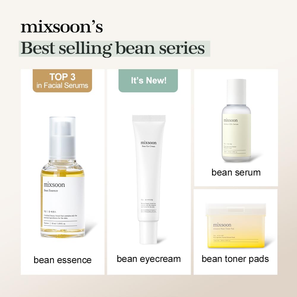 Mixsoon Bean Eye Cream close-up reveals creamy texture suitable for gentle under-eye care.