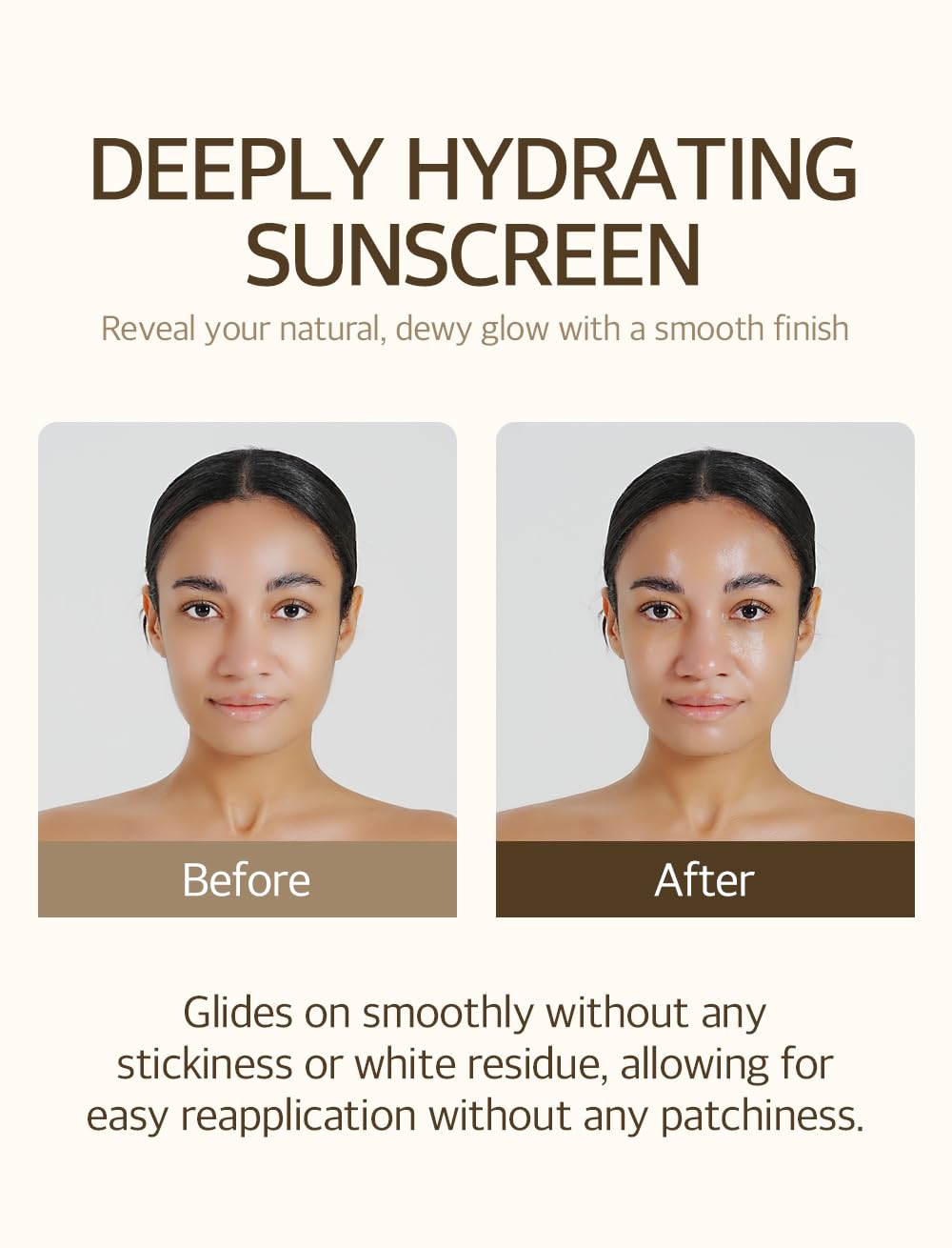 Mixsoon Bean Sunscreen on skin with no white cast