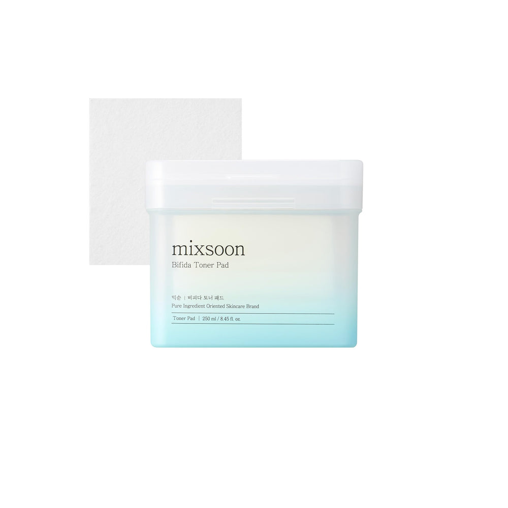Mixsoon Bifida Toner Pad closeup highlights three-layer sponge for improved absorption