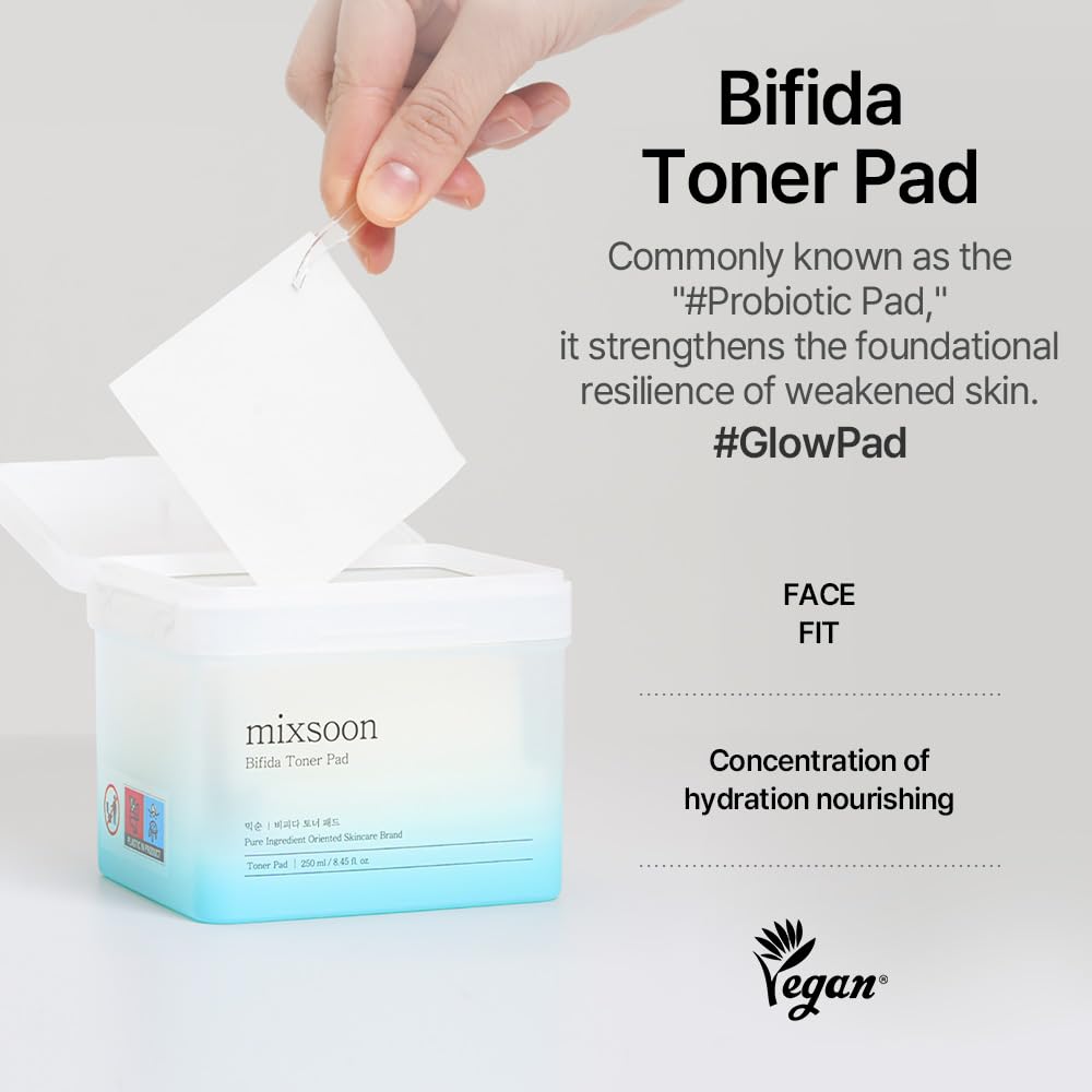 Mixsoon Bifida Toner Pad three-layer sponge detail shows actives delivery