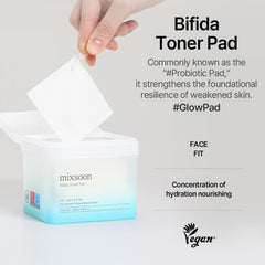 Mixsoon Bifida Toner Pad three-layer sponge detail shows actives delivery