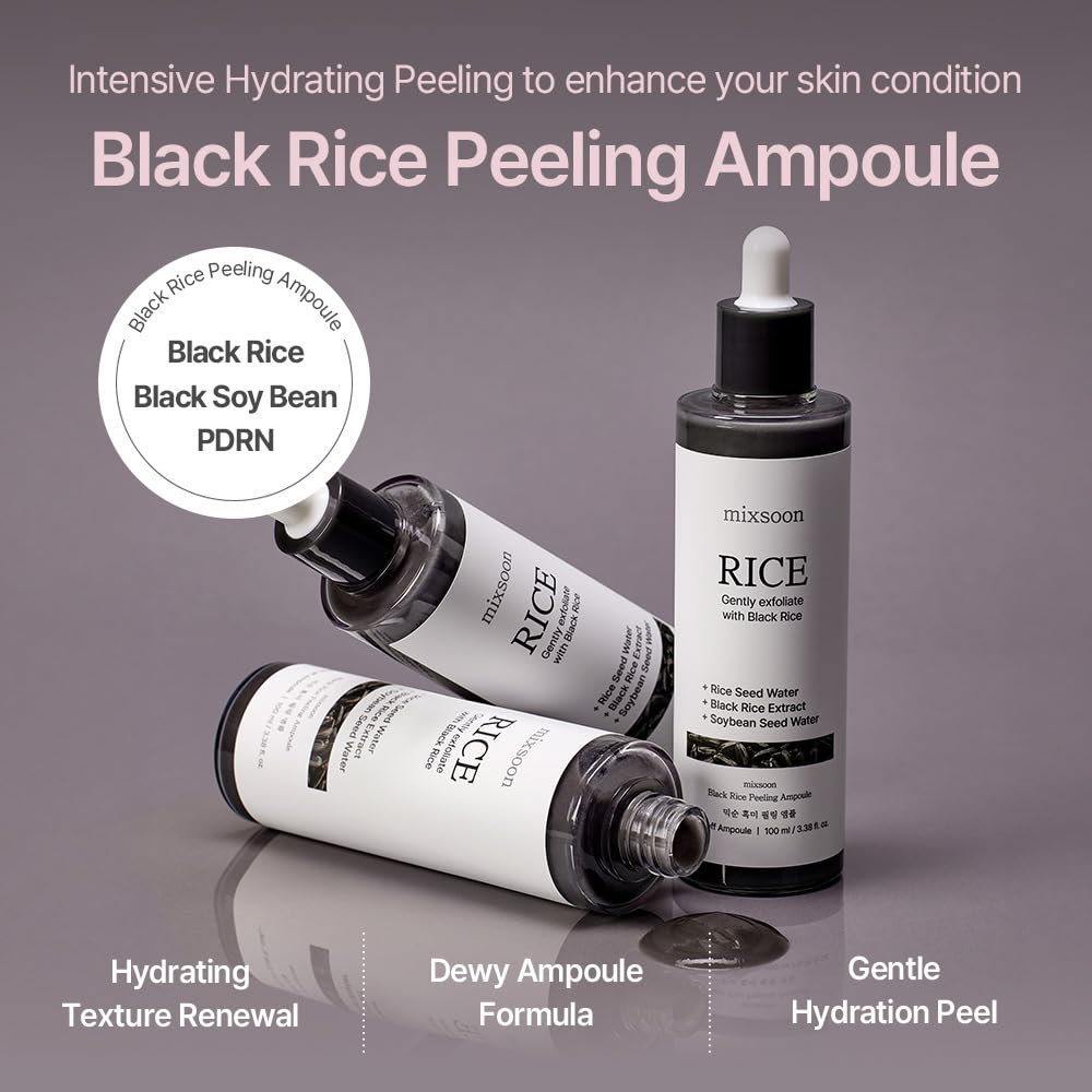 Closeup of Mixsoon ampoule texture for gentle exfoliation for smoother skin.