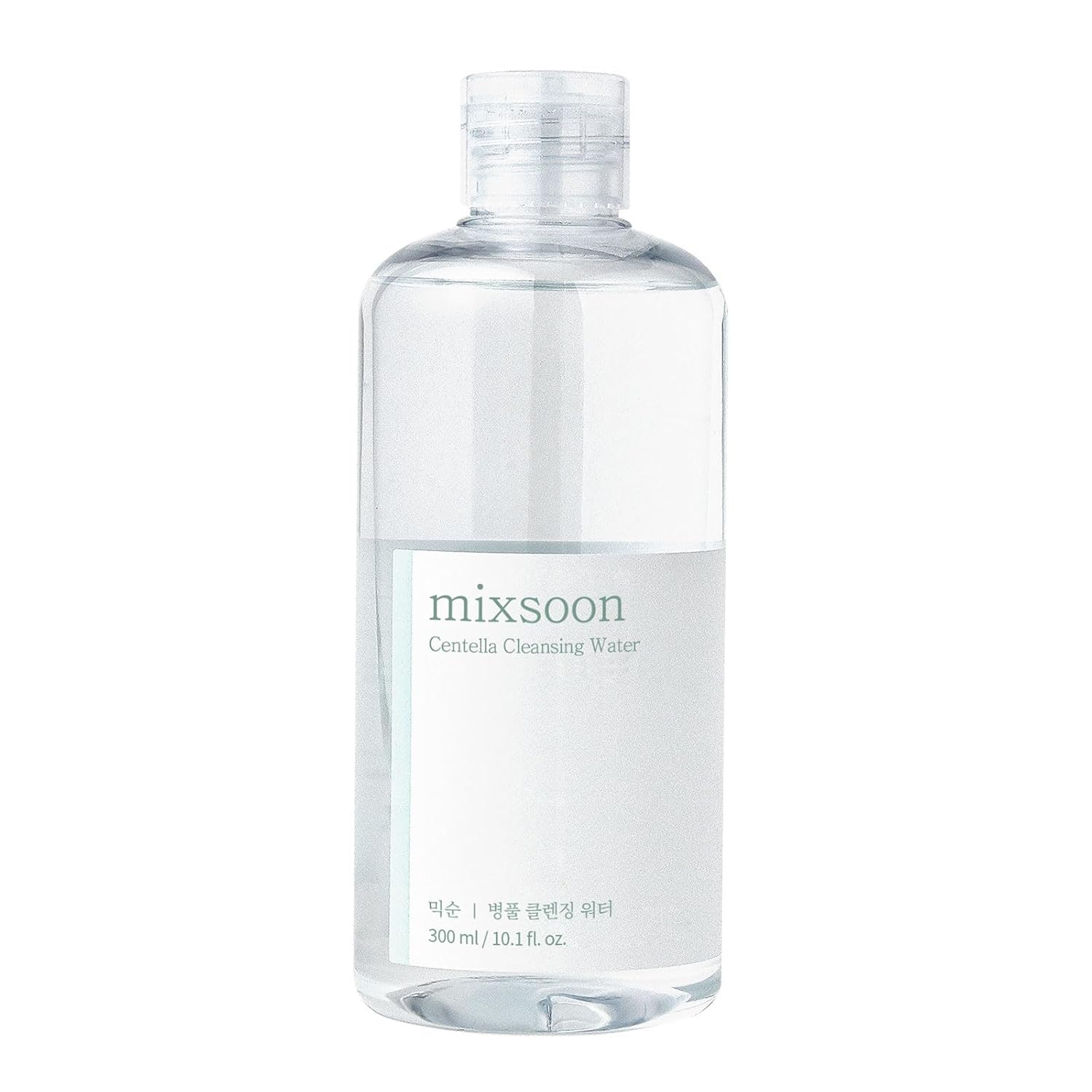 Mixsoon Centella Cleansing Water bottle showcasing gentle daily cleansing and hydration