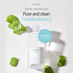 Mixsoon Centella Cleansing Water soothing illustration for calm, non-irritating cleansing