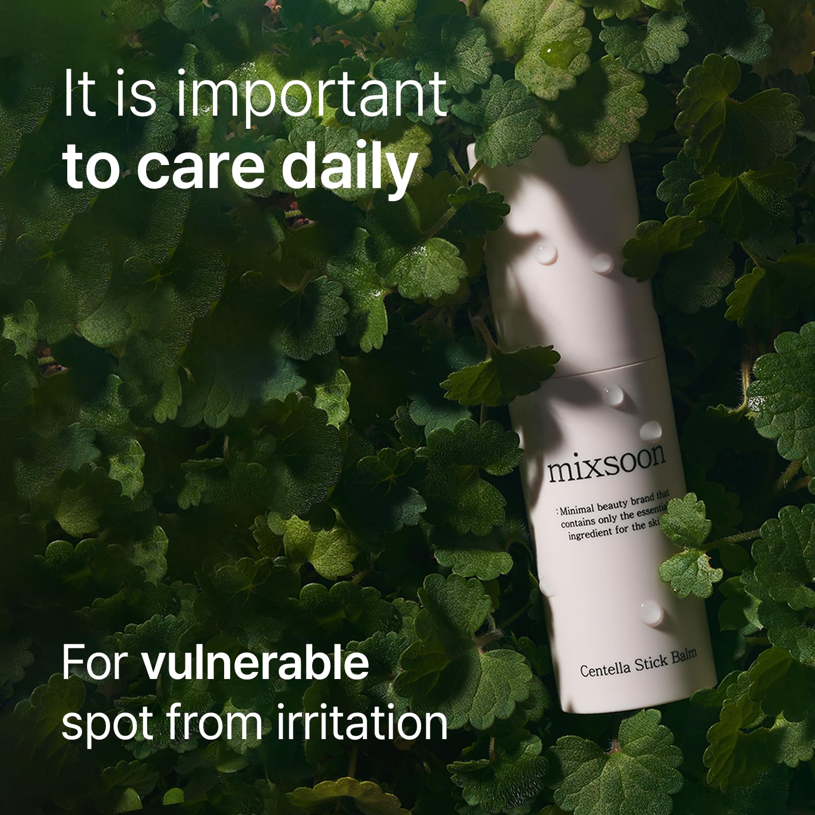 mixsoon Centella Stick Balm being applied for instant soothing