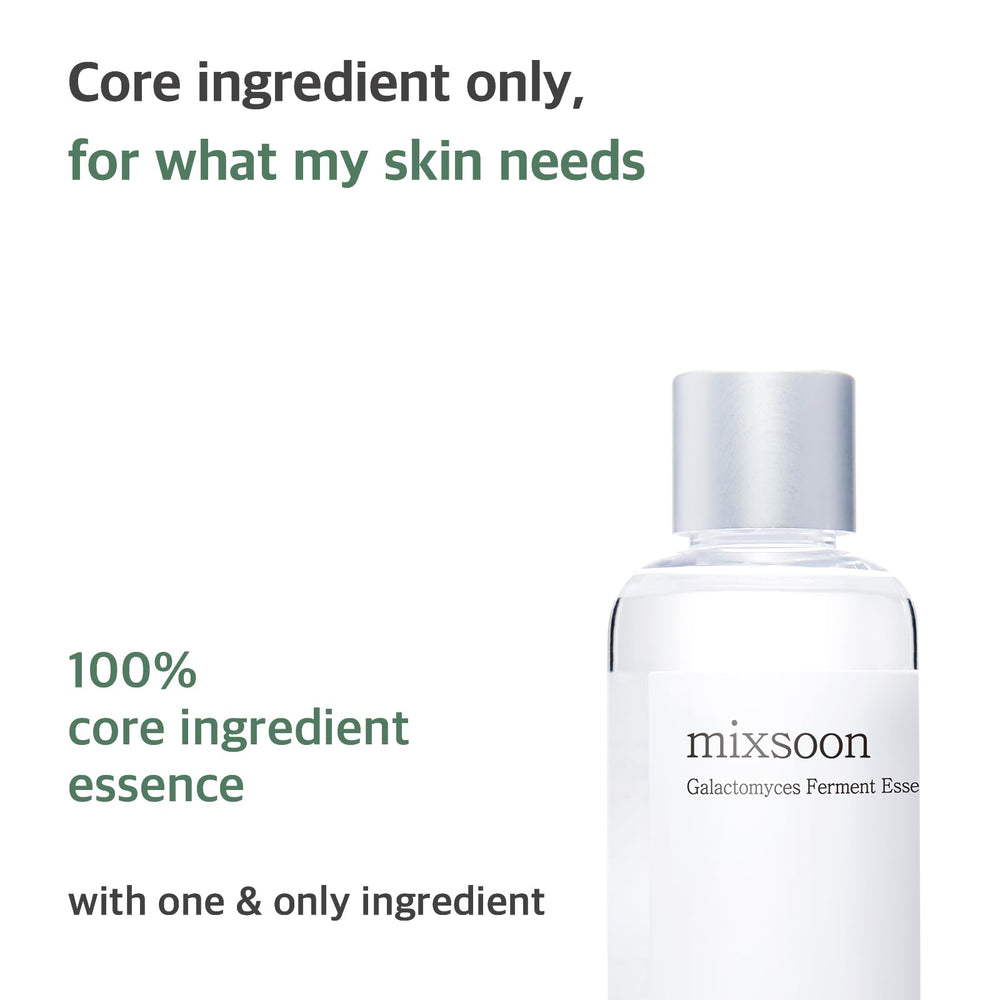 Mixsoon Galactomyces Ferment Essence on face application captures easy, quick hydration during routine.