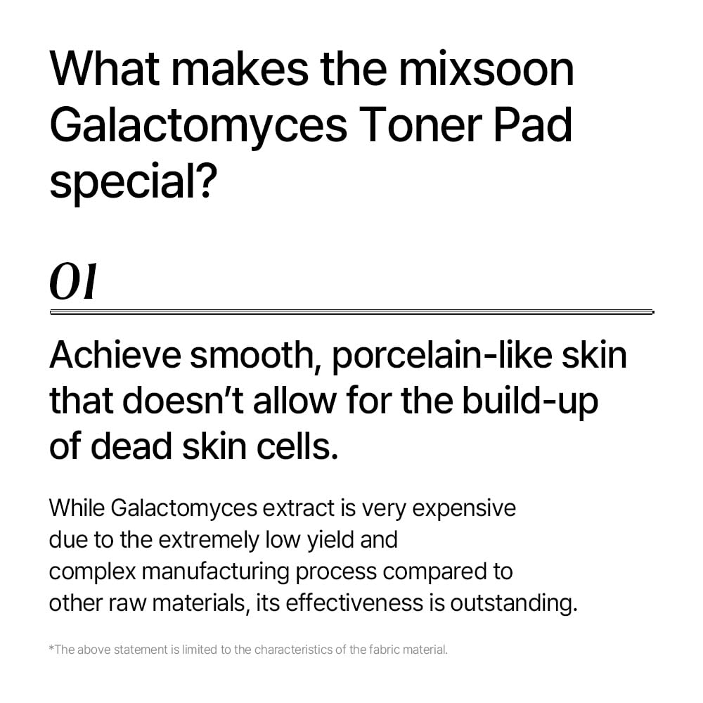 Mixsoon Galactomyces Toner Pad bottle front signals simple routine hydration