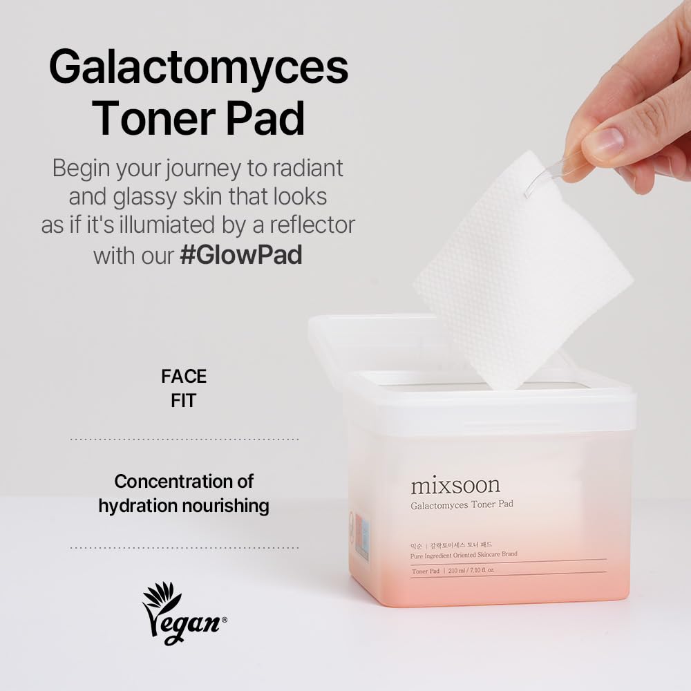 Mixsoon Galactomyces Toner Pad embossed pads closeup showing gentle surface refinement