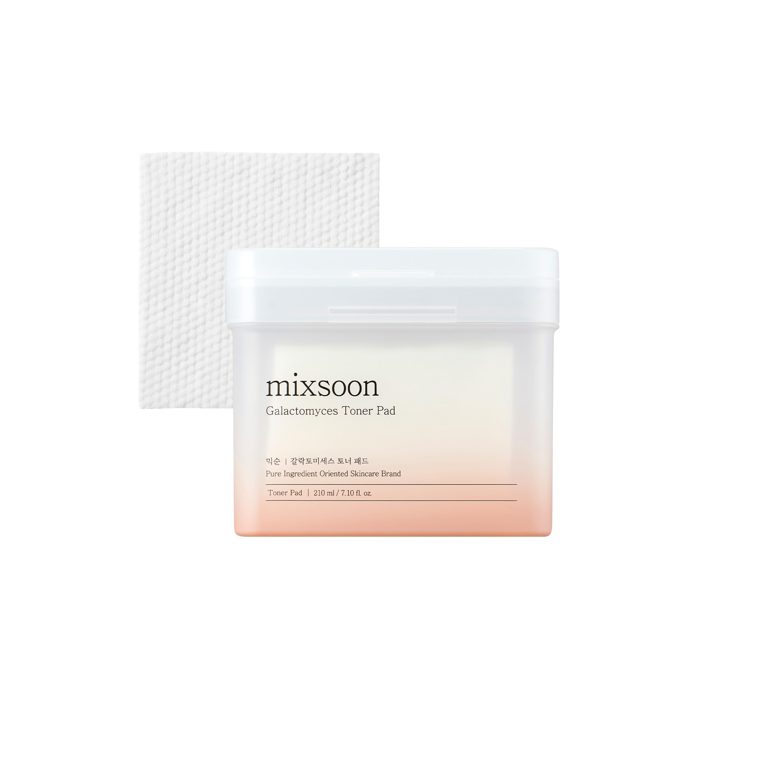 Mixsoon Galactomyces Toner Pad packshot highlights dual-textured pads for radiant, even-looking skin