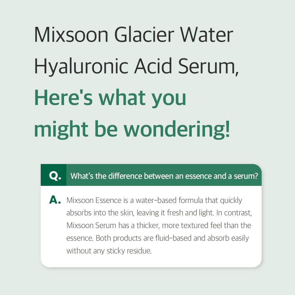mixsoon Glacier Water Serum bottle delivers deep hydration for dewy skin.
