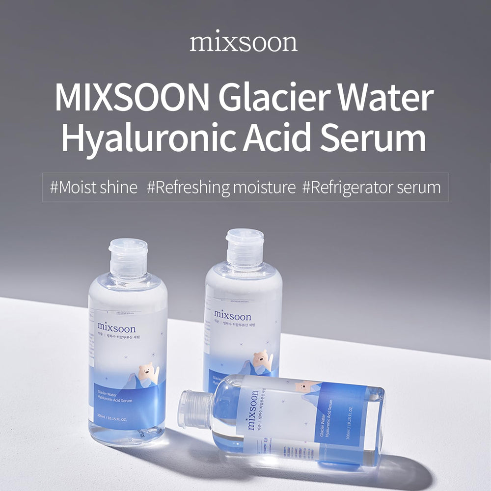 mixsoon Glacier Water Hyaluronic Acid Serum application shows quick absorption