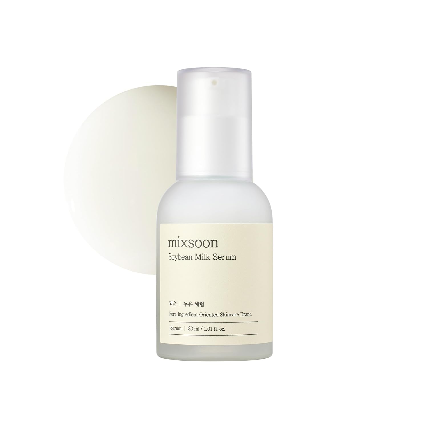 Mixsoon Soybean Milk Serum bottle in use for deep hydration and smoother skin.