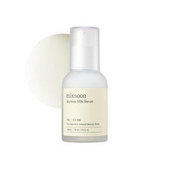 Mixsoon Soybean Milk Serum bottle in use for deep hydration and smoother skin.