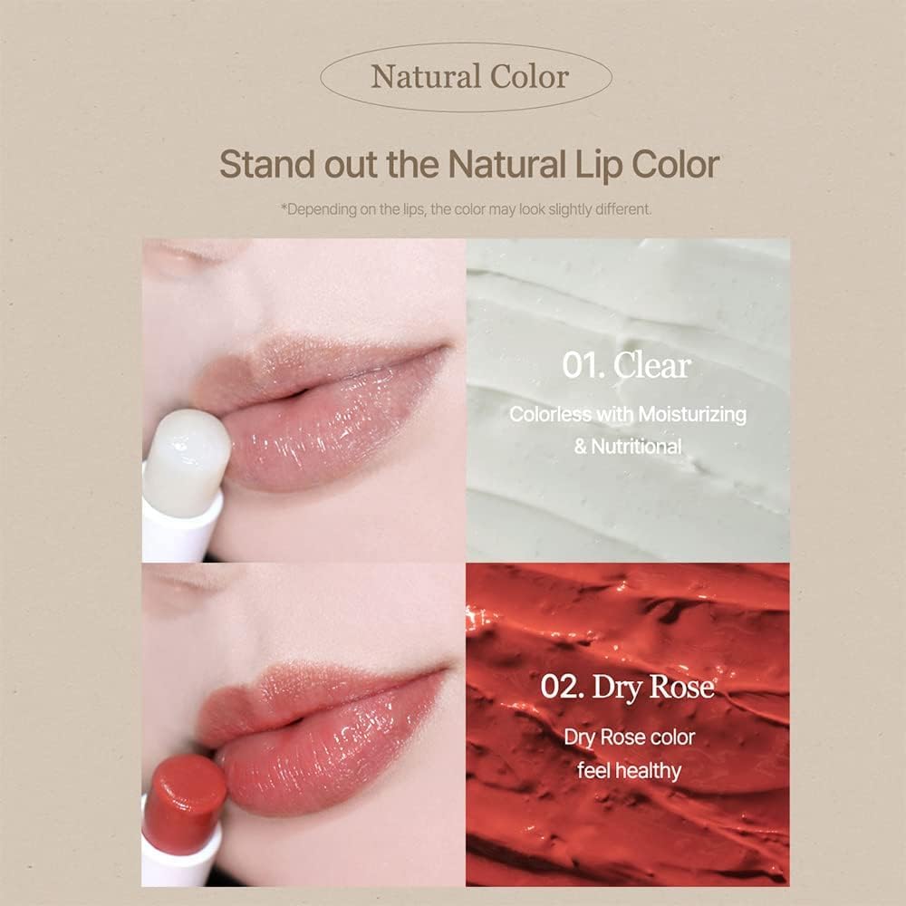 Mixsoon vegan melting lip balm non-sticky finish for kissable lips.