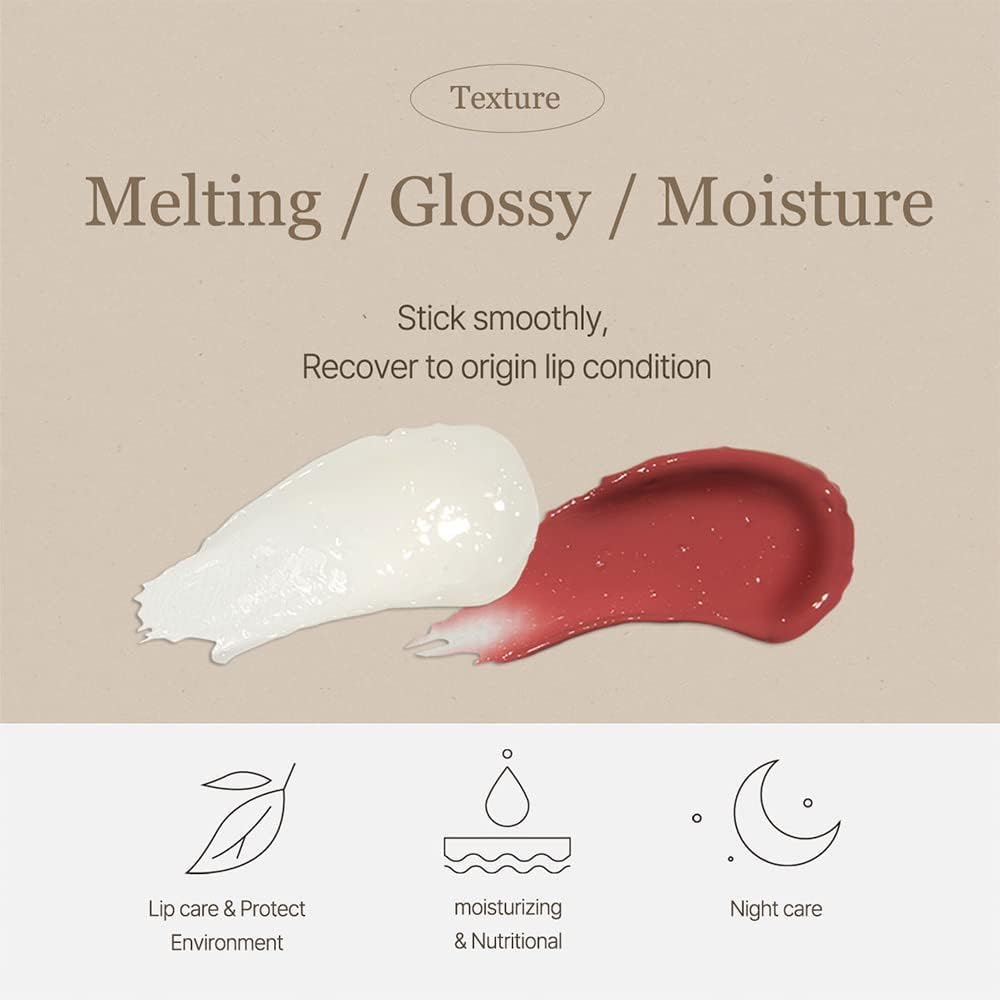 Mixsoon vegan melting lip balm soft texture shown as a smooth melt.