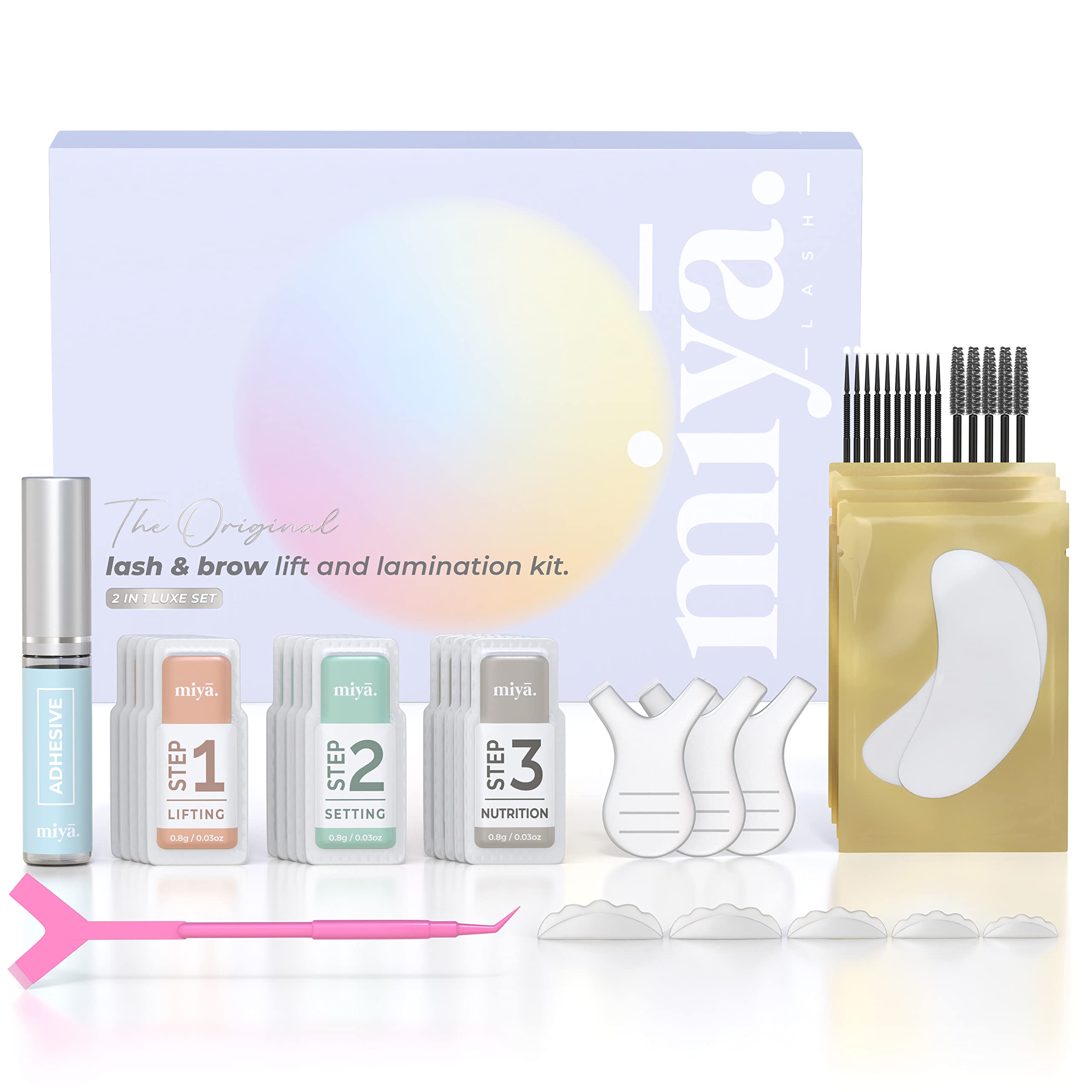 MIYA LASH 2in1 kit cover shows premium packaging for salon-grade results.